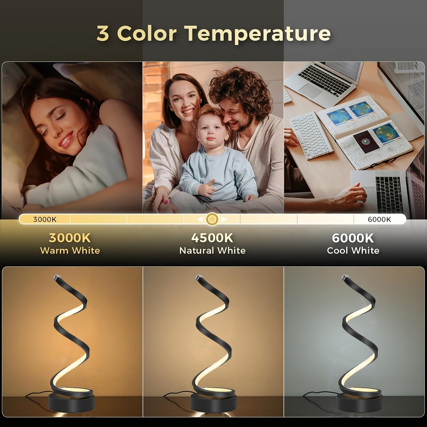 2db LED Spirál Lámpa